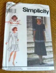Simplicity Pattern 9425 Ms KATHY LEE COL 2-Pc Dress - Pull-on Skirt/Jacket 14-18