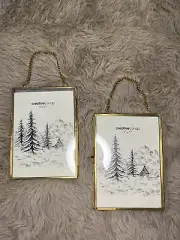 Two Hanging Brass Frames