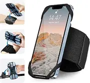 3in1 Phone Holder for Running,Arm Band/Wrist Holder/Bike Mount,Phone Armbands 360° Rotation & Detachable Fit All 4.5-7" Cellphone for iPhone 16/15/14/Pro/ProMax/13/12/11/mini/Pro Max/XS/XR (Black)