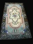 Reception Table Top with Pietra Dura Art Rectangle Black Marble Dining Table