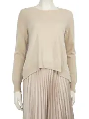 Beige Wool Knit Long Sleeves Jumper