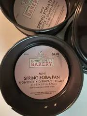 Set Of 4 Sunny Side Up Bakery Mini Spring Form Pans Nonstick 4x1.87in