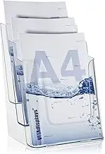 VITAdisplays® A4 3 Tier Table Leaflet Stand - Clear (NE-240)
