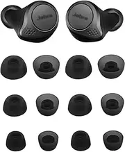 ALXCD Ear Tips for Jabra Elite 65t Headphone, 6 Pairs Replacement Silicone Earbud Tips Small Size, Fit for Jabra Elite Active 65t S/M/L Black