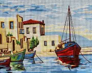 Needlepoint tapestry painted canvas 14.860 - Bay (20"x24") GobelinL
