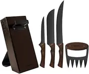 Tramontina Churrasco Black Collection Barbecue Set with Wood Block (5 Pieces)
