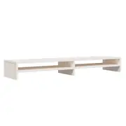 Monitor Stand White 100X24x13 Cm Solid Wood Pine Monitor Mounts & Stands