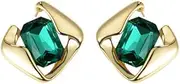 MAYJAI Crystal Square Earrings Advanced Feel Stereo Geometry Retro Earrings Earrings