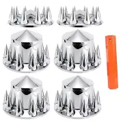 ABS Chrome Plastic Front Axle Cover Kits with 33mm Thread-on Flange Nut Covers