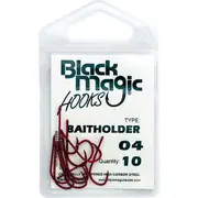 Black Magic Bait Holder Red Fishing Hook Small Pack #4
