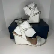 Cole Haan Women's Josie Wedge Heel Sandals Silver W30331 Sz 8B NEW!