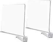 Binxind Transparent Shelf Dividers for Closet Organization - Wardrobe Organizer, Cupboard and Bookcase Partition Baffles 2 Pcs