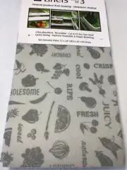KITCHEN MILLENIUM REFRIGERATOR LINERS (3) GRAY REVERSIBLE 12 X 24 NIP