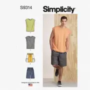 Stitch & Style Men's Knit Set: Top & Shorts Pattern Kit, Code S9314, Sizes XS-XL