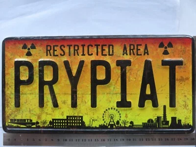 Warning sign - Chernobyl Nuclear Power Plant Pripyat, radioactivity, restricted