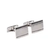 Geoffrey Beene Metal Alloy Silver Rectangle Men's Formal Attire Cufflink