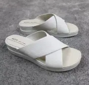 ECCO Touch Plateau Platform Criss Cross Slide Sandals Womens Sz 10 10.5 EU 41