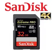 Sandisk Extreme Pro SD Card 32GB SDHC Memory Card DSLR 4K UHD Video U3 V30 95MBs