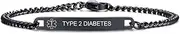 [VNOX] Free Engraving 4MM/7MM Black Stainless Steel Medical Alert ID O-Link Chain Bracelet Men Women,8.8"/7.5"