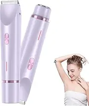 Electric Shaver for Women, 2 in 1 Dual Head Wet and Dry Body Electric Razors, Silk Glide Epilator Painless Hair Removal, Body Hair Trimmer and Facial Hair Remover for Bikini Underarm Leg Arm Body Face, Ipx7 Waterproof Electric Shaver (Purple)