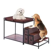 Pet Bunk Bed Dog/Cat Window Perch with Stairs Storage Medium Size