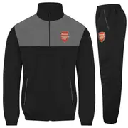 Arsenal FC Mens Tracksuit Jacket & Pants Set OFFICIAL Football Gift Black Grey Medium