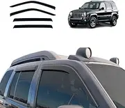 OAD4X4 Weathershields Compatible with Jeep Cherokee KJ Series 2001-2007, Weather Shields Window Visors Wind Deflectors Sun Rain Guard 4PCS Set