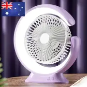 Portable Circulator Electric Fan USB Rechargeable Mini Table Fan Light Low Noise