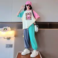 在飛比找蝦皮商城精選優惠-女童套装 夏裝套裝 2023新款洋氣時髦 短袖童裝 卡通套装