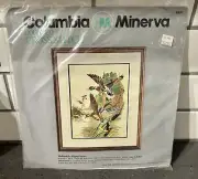 Vintage 1997 Mallards in Flight Ducks Columbia-Minerva Crewel Stitchery #7508