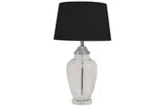 DA Addison Contemporary Glass Base Black Shade Table Lamp
