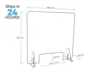 90x80cm Sneeze Guard / 4.5mm Acrylic Hygiene Screen Barrier / Protective-shield