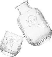 Alipis Glass Pot Set Nightstand Water Carafe Bedside Carafe Bedside Water Dispenser Cup Individual Tea Pots Kitchen Cups Retro Glassware Vintage Teapot Kitchen Glassware Transparent Glass