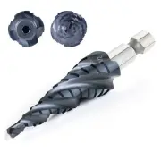 Four Spiral Flute Cobalt Step Drill Bit,1/8"-1/2" M35 Cobalt Step Drill Bit W...