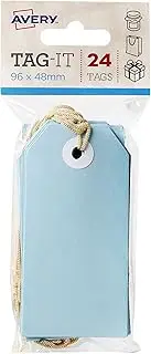 Avery Swing Gift Tags with String, Blue, 96 x 48 mm, 24 Tags (13202)