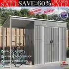 Garden Shed Outdoor Shed House Storage Shed with Extended Roof Steel Light Grey