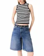 Maje Denim Bermuda Shorts in Blue