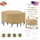 Custom Fit Terrazzo 94" Round Outdoor Table & Chair Cover - Weather Protection