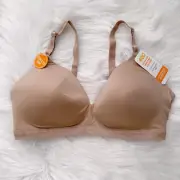 NWT Warner’s - Dark beige ultra soft wire free contour bra, 40 C
