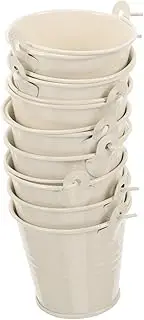 BESPORTBLE 16 Pcs 8pcs Metal Tin Buckets Mini Chips Small Easter Baskets Christmas Buckets Desktop Trash Can Flower Vases Mini Iron Bucket Mini Chip Buckets White Decorations Child Iron Sheet