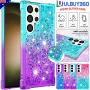 For Samsung S25 S24 S23 S22 S21 S20 FE Ultra 10 Case Clear Liquid Glitter Cover