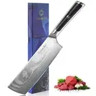 7 Inch Japanese Nakiri Knife VG10 Damascus Steel Chef's Cleaver Cutting Knife