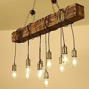 Vintage Industrial Old Hanging Lamp Adjustable Height E27 * 10 Dining Room Lighting Chandelier Corridor Bedroom Decoration Light Comfortable Anniversary