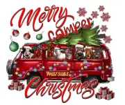 Sublimation Print Merry Camper Christmas Ready to Press Heat Transfer