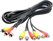 3RCA Male to Dual 3RCA Female Splitter Converter Cable Audio Video AV Adapter Cord for TV DVD Player (1.5M)