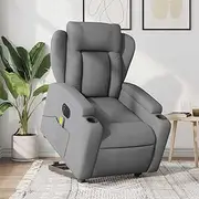 VRAXO Electric Stand up Massage Recliner Chair Light Grey Fabric -30.25KG,3205592