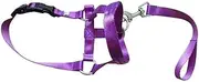 Dog Anti Bark Bite Head Leash Nylon Training Halter Collar No Pull Safe Mouth Harness Stops Pulling (Color : Purple, Size : S)