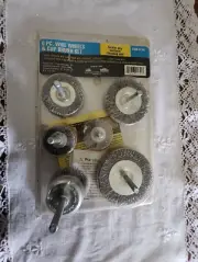 6pc Wire Brush Set 1/4" Shank Power Drill Wheel Crimped wire Cup brush