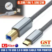 Type C to B Midi Interface Cord for Printer Phone USB C to USB 2.0 B Midi Cable