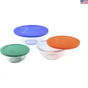 Smart Essentials 6-Piece Glass Mixing Bowl Set with BPA-Free Lids, 1.5 Qt